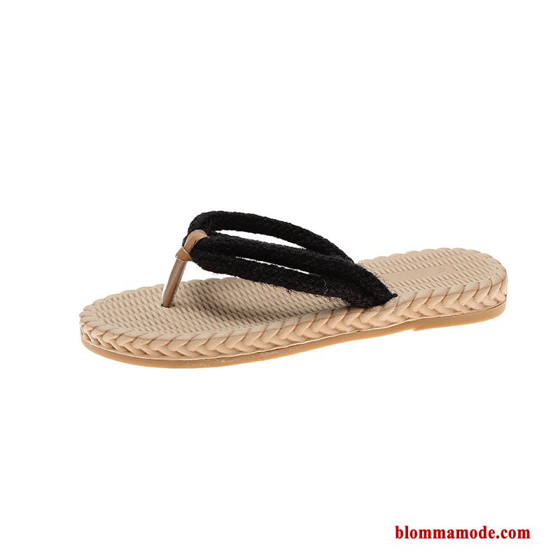 Dam Tofflor Herr Sandaler Student Flip Flops Sommar Skor Stranden Trend Svart