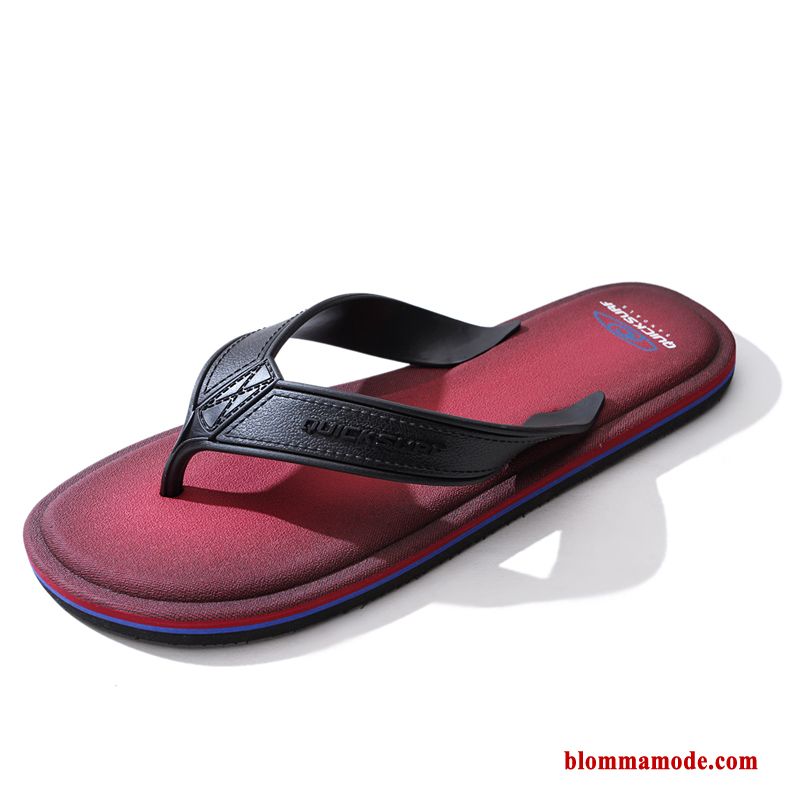 Flip Flops Glidskydds Mode Sommar Stranden Tofflor Trend Casual Herr Röd