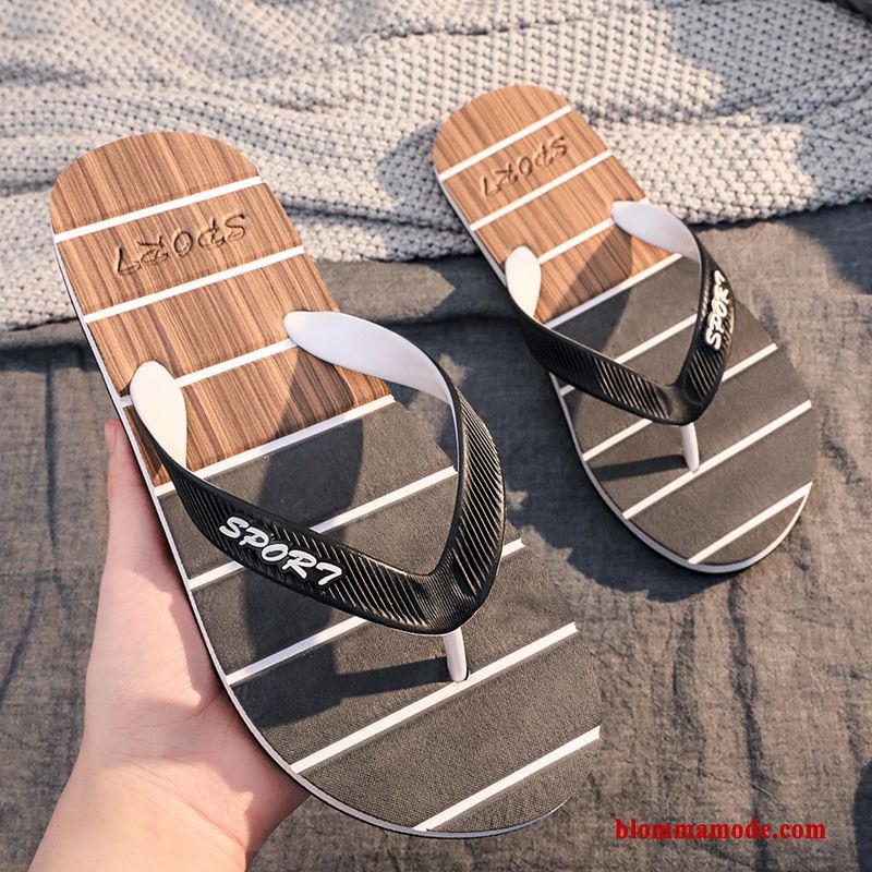 Flip Flops Glidskydds Trend Herr Mode Sommar Tofflor Platta Svart