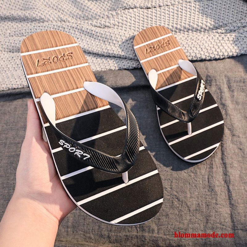 Flip Flops Glidskydds Trend Herr Mode Sommar Tofflor Platta Svart