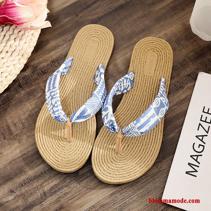 Glidskydds Skor Tofflor Stranden Sommar Herr Ytterkläder Flip Flops Dam Cyan