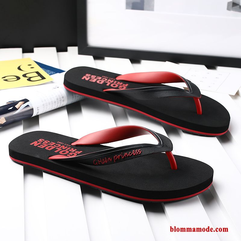 Herr Allt Matchar Enkel Trend Flip Flops Glidskydds Tofflor Ytterkläder Svart