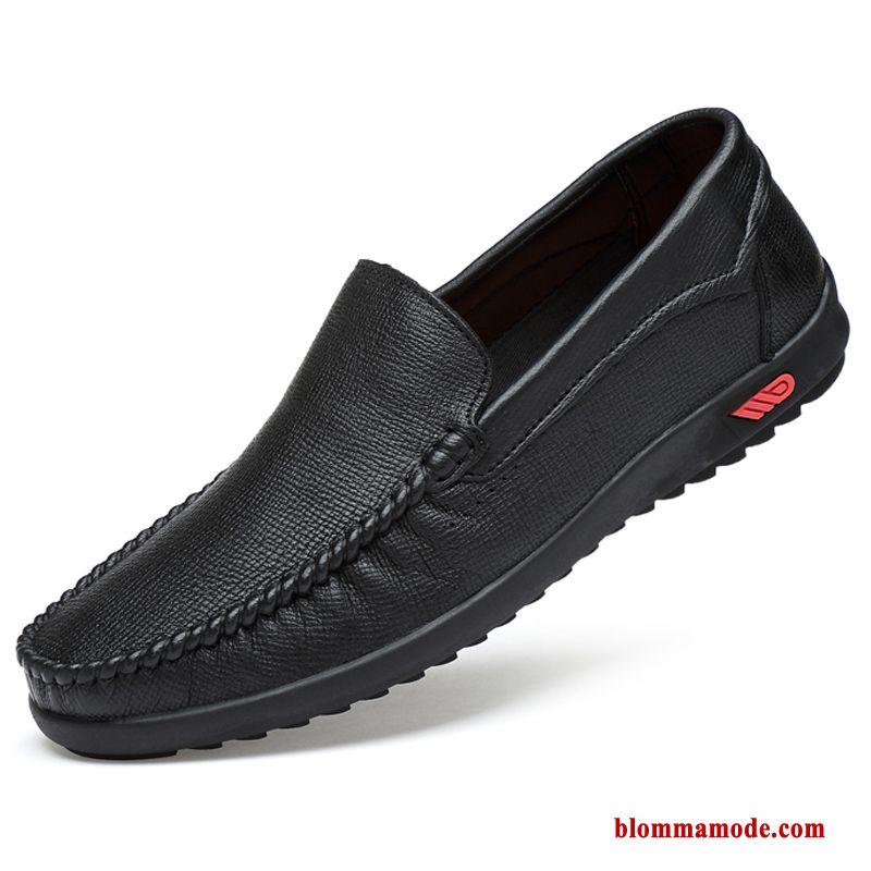 Herr Loafers Stor Storlek Mesh Brun Läderskor Skit Casual Båtskor Sommar