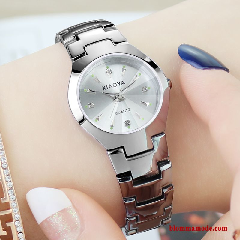 Mode Student Dam Armbandsur Ljust Trend Kalender Herr Vit Silver