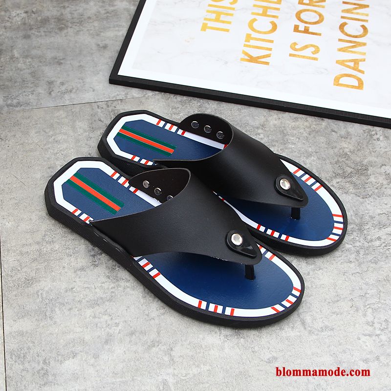 Tofflor Mjuka Glidskydds Flip Flops Adolescens Personlighet Herr Mode Utomhus Svart