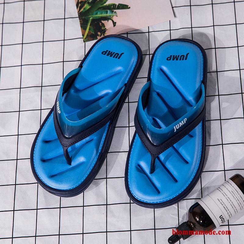 Trend Stranden Herr Flip Flops Sommar Ytterkläder Skor Tofflor Blå