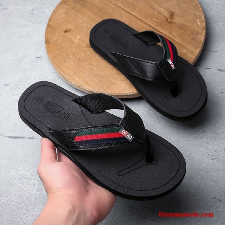 Tofflor Casual Flip Flops Skor British Herr Mode Sommar Stranden Svart