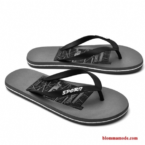 Tofflor Sandaler Glidskydds Allt Matchar Herr Utomhus Flip Flops Casual Trend Svart Grå