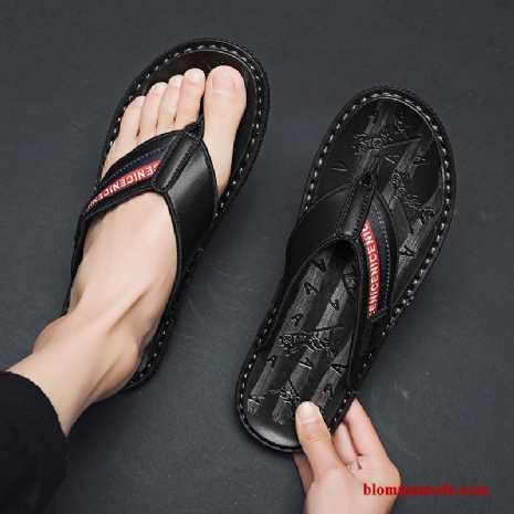 Tofflor Trend Stranden Personlighet Herr Sandaler Ytterkläder Flip Flops Sommar Svart